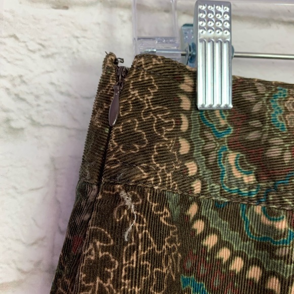 Loft Ann Taylor Paisley Corduroy Peasant Skirt 4 - Picture 3 of 5